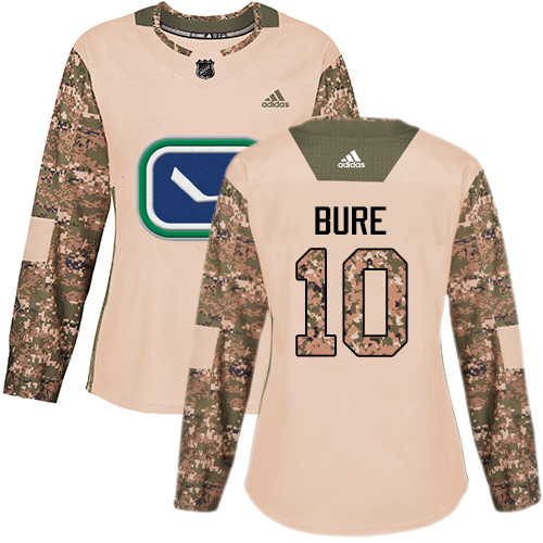 Adidas Vancouver Canucks #10 Pavel Bure Camo Authentic 2017 Veterans Day Women's Stitched Jersey Womens