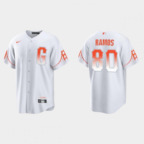 San Francisco San Francisco Giants #80 Heliot Ramos Men's 2021 City Connect White Fan's Version Jersey Men's