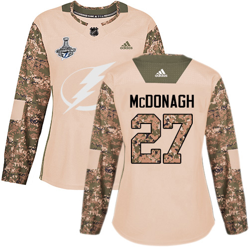 Adidas Tampa Bay Lightning #27 Ryan McDonagh Camo Authentic 2017 Veterans Day Women's 2020 Stanley Cup Champions Stitched Jersey Womens
