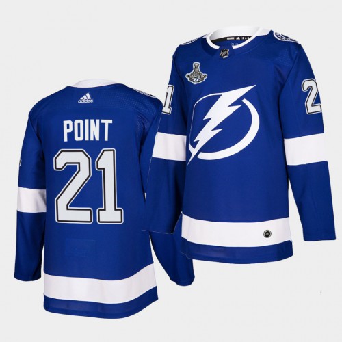 Adidas Tampa Bay Lightning #21 Brayden Point Blue Home Authentic Youth 2021 Stanley Cup Champions Jersey Youth