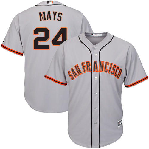 San Francisco Giants #24 Willie Mays Grey Road Cool Base Stitched Youth Jersey Youth