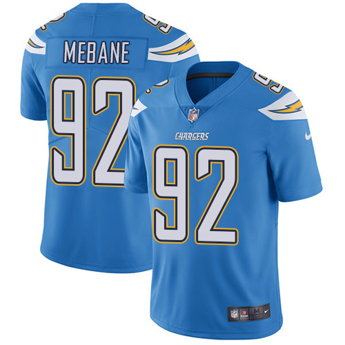 Los Angeles Chargers #92 Brandon Mebane Electric Blue Alternate Men's Stitched Vapor Untouchable Limited Jersey Men's