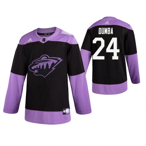 Adidas Minnesota Wild #24 Matt Dumba Men's Black Hockey Fights Cancer Practice Jersey Men's