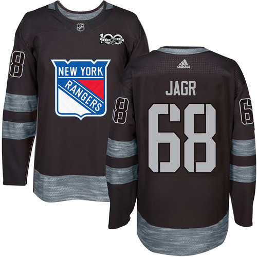 Adidas New York Rangers #68 Jaromir Jagr Black 1917-2017 100th Anniversary Stitched Jersey Men's