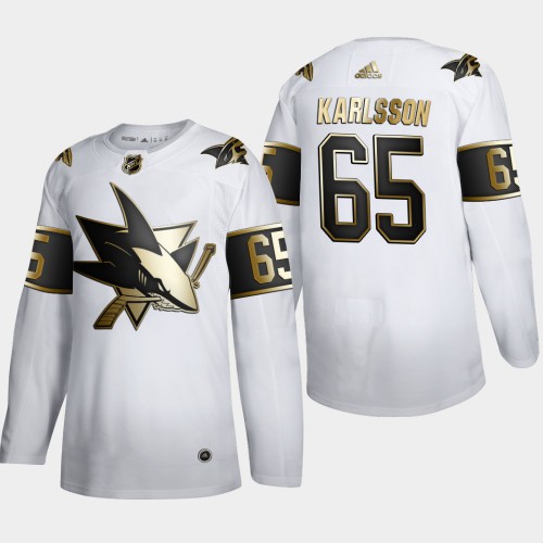 San Jose San Jose Sharks #65 Erik Karlsson Men's Adidas White Golden Edition Limited Stitched Jersey Men's