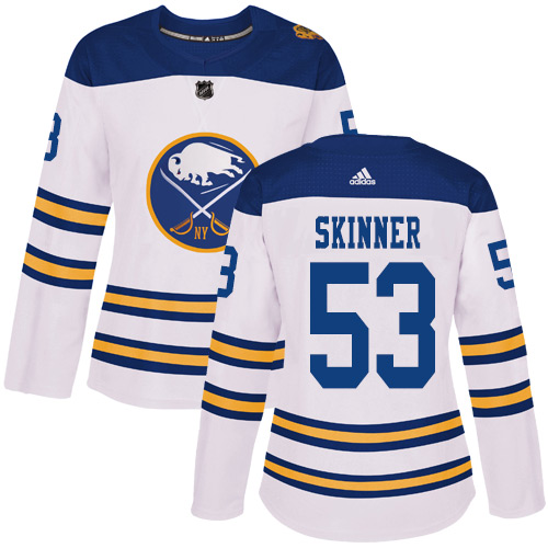 Adidas Buffalo Sabres #53 Jeff Skinner White Authentic 2018 Winter Classic Women's Stitched Jersey Womens
