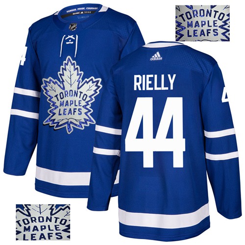 Adidas Maple Toronto Maple Leafs #44 Morgan Rielly Blue Home Authentic Fashion Gold Stitched Jersey Men's
