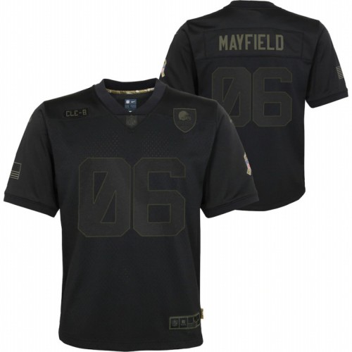 Cleveland Cleveland Browns #6 Baker Mayfield Youth 2020 Salute to Service Game Jersey Black Youth