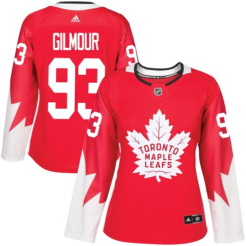 Adidas Maple Toronto Maple Leafs #93 Doug Gilmour Red Team Canada Authentic Women's Stitched Jersey Womens
