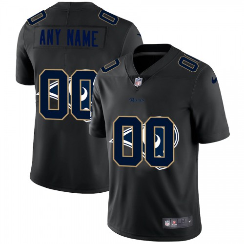 Los Angeles Rams Custom Men's Team Logo Dual Overlap Limited Jersey Black