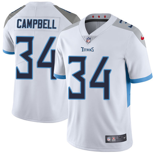 Tennessee Titans #34 Earl Campbell White Men's Stitched Vapor Untouchable Limited Jersey Men's