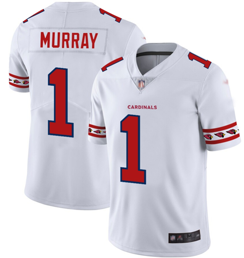 Cardinals #1 Kyler Murray White Men's Stitched Limited Team Logo Fashion Jersey