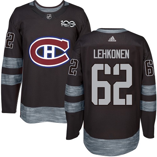 Adidas Montreal Canadiens #62 Artturi Lehkonen Black 1917-2017 100th Anniversary Stitched Jersey Men's