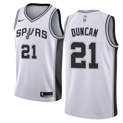 San Antonio Spurs #21 Tim Duncan White Youth Swingman Association Edition Jersey Youth