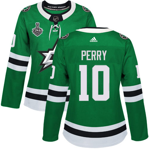 Adidas Dallas Stars #10 Corey Perry Green Home Authentic Women's 2020 Stanley Cup Final Stitched Jersey Womens