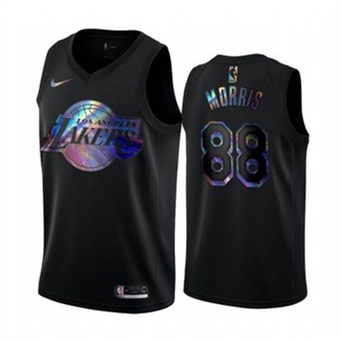 Los Angeles Lakers #88 Markieff Morris Mens Iridescent Holographic Collection Jersey - Black Mens