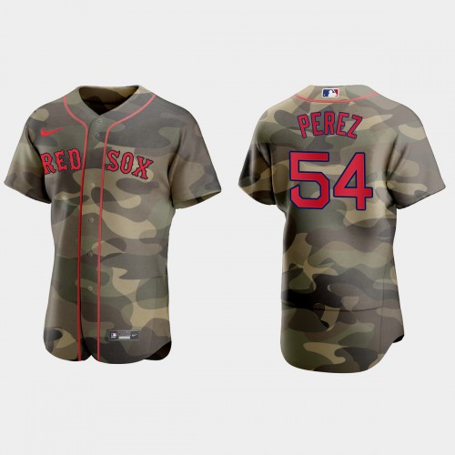 Boston Boston Red Sox #54 Martin Perez Men's 2021 Armed Forces Day Authentic Jersey -Camo Men's