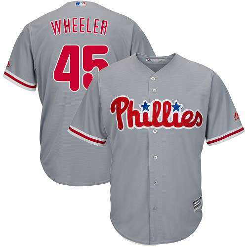 Philadelphia Phillies #45 Zack Wheeler Grey New Cool Base Stitched Jersey Men's