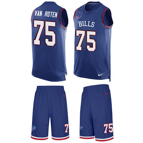 Bills #75 Greg Van Roten Royal Blue Team Color Men's Stitched Limited Tank Top Suit Jersey