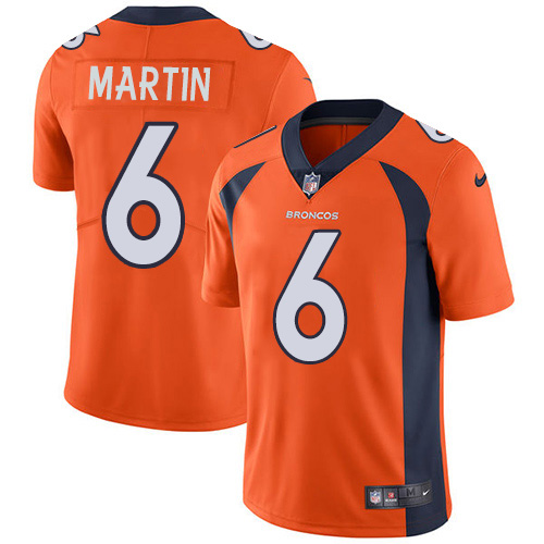 Denver Broncos #6 Sam Martin Orange Team Color Men's Stitched Vapor Untouchable Limited Jersey Men's