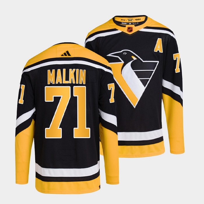 Pittsburgh Penguins #71 Evgeni Malkin Men's Adidas Reverse Retro 2.0 Authentic Player Jersey - Black