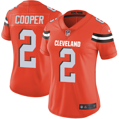 Browns #2 Amari Cooper Orange Alternate Women's Stitched Vapor Untouchable Limited Jersey