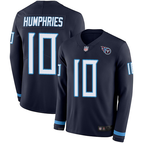 Tennessee Titans #10 Adam Humphries Navy Blue Team Color Men's Stitched Limited Therma Long Sleeve Jersey Men's