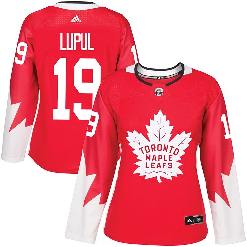 Adidas Maple Toronto Maple Leafs #19 Joffrey Lupul Red Team Canada Authentic Women's Stitched Jersey Womens