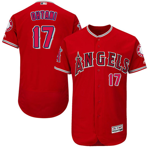 Los Angeles Angels of Anaheim #17 Shohei Ohtani Red Flexbase Authentic Collection Stitched Jersey Men's