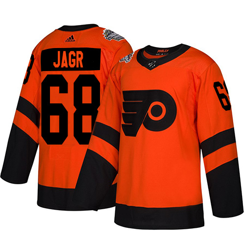 Adidas Philadelphia Flyers #68 Jaromir Jagr Orange Authentic 2019 Stadium Series Stitched Jersey Men's