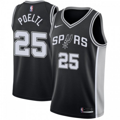 San Antonio Spurs #25 Jakob Poeltl Black Womens Swingman Icon Edition Jersey Womens
