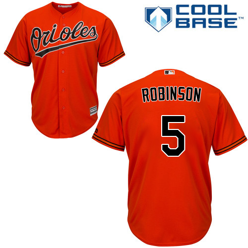 Baltimore Orioles #5 Brooks Robinson Orange Cool Base Stitched Youth Jersey Youth