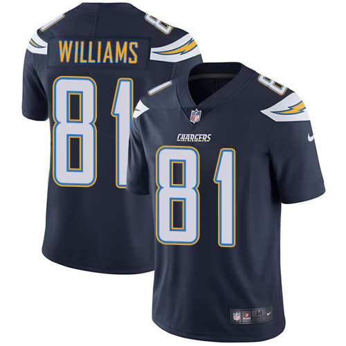 Los Angeles Chargers #81 Mike Williams Navy Blue Team Color Youth Stitched Vapor Untouchable Limited Jersey Youth