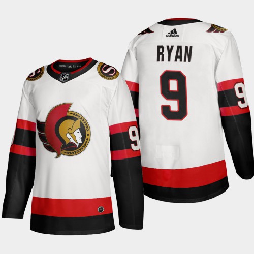 Ottawa Ottawa Senators #9 Bobby Ryan Men's Adidas 2020-21 Authentic Player Away Stitched Jersey White Men's