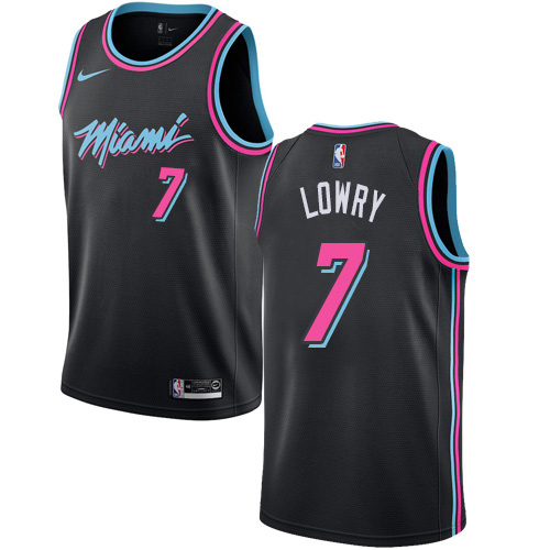 Miami Heat #7 Kyle Lowry Youth Black Swingman City Edition 2018/19 Jersey Youth