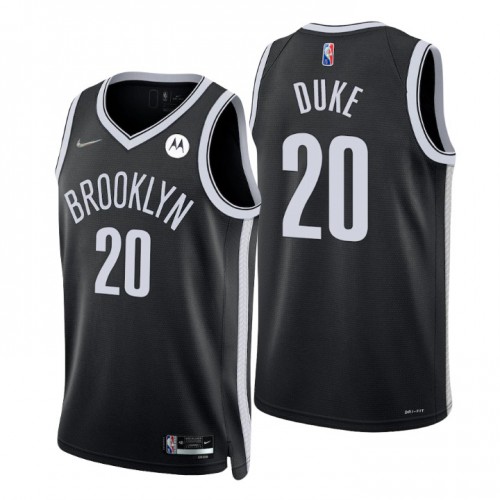 Brooklyn Nets #20 David Duke Black Mens 2021-22 75th Anniversary Diamond Swingman Jersey - Icon Edition Mens