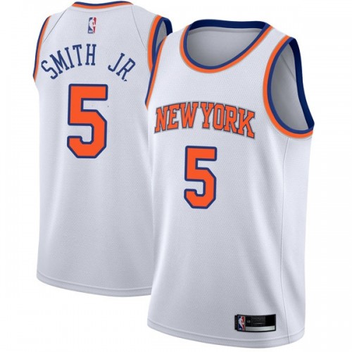New York Knicks #5 Dennis Smith Jr White Womens Swingman Association Edition Jersey Womens