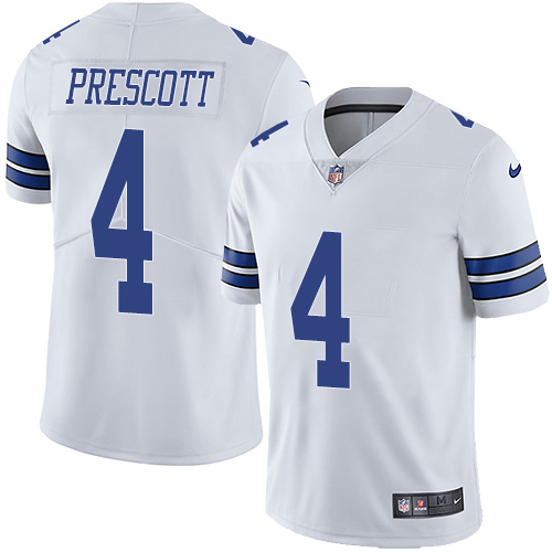 Cowboys #4 Dak Prescott White Youth Stitched Vapor Untouchable Limited Jersey