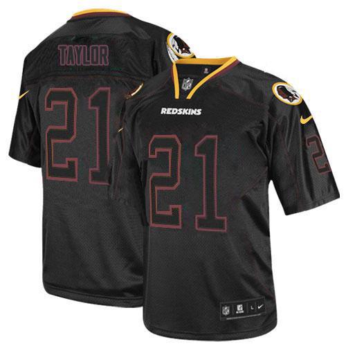 Commanders #21 Sean Taylor Lights Out Black Men's Stitched Elite Jersey