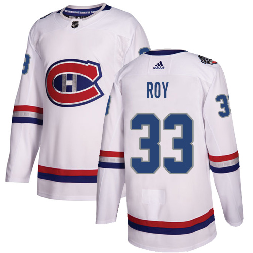 Adidas Montreal Canadiens #33 Patrick Roy White Authentic 2017 100 Classic Stitched Youth Jersey Youth
