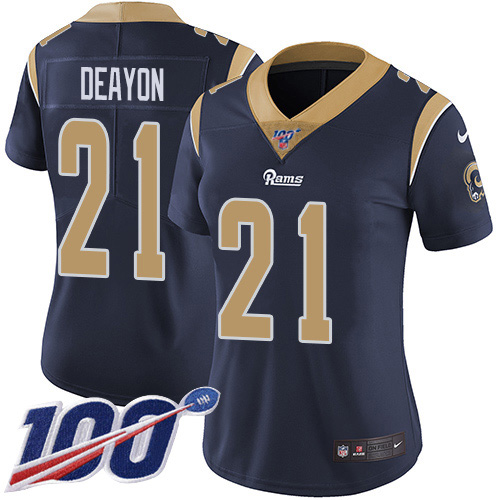 Los Angeles Rams #21 Donte Deayon Navy Blue Team Color Women's Stitched 100th Season Vapor Untouchable Limited Jersey Womens