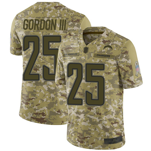 Los Angeles Chargers #25 Melvin Gordon III Camo Men's Stitched Limited 2018 Salute To Service Jersey Men's