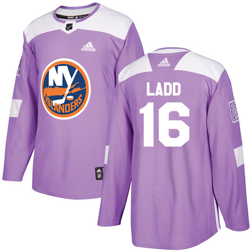 Adidas New York Islanders #16 Andrew Ladd Purple Authentic Fights Cancer Stitched Youth Jersey Youth