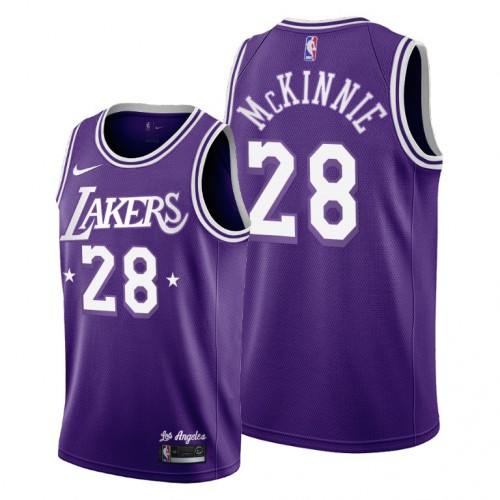 Los Angeles Los Angeles Lakers #28 Alfonzo Mckinnie Mens 2021-22 City Edition Purple Jersey Mens