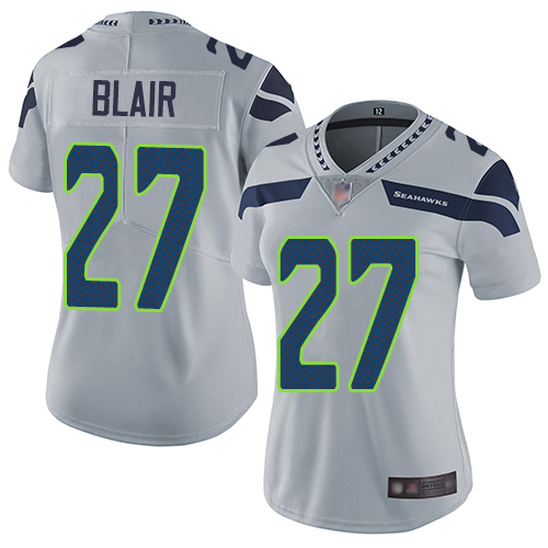 Seattle Seahawks #27 Marquise Blair Grey Alternate Women's Stitched Vapor Untouchable Limited Jersey Womens