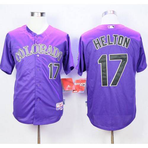 Colorado Rockies #17 Todd Helton Purple Cool Base Stitched Jersey Men's