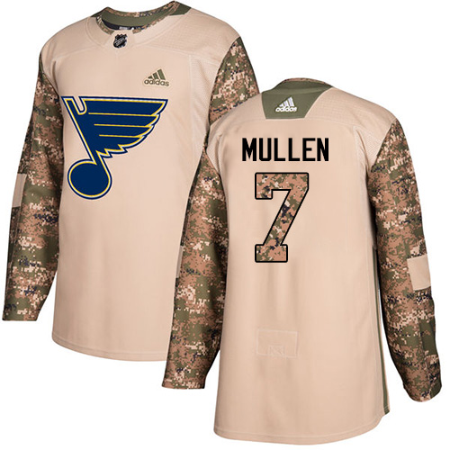 Adidas St. Louis Blues #7 Joe Mullen Camo Authentic 2017 Veterans Day Stitched Jersey Men's