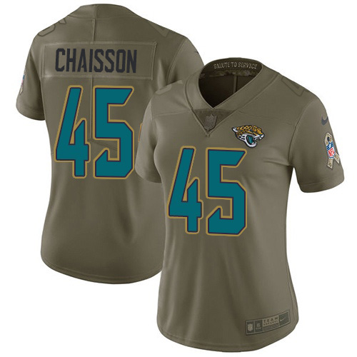 Jacksonville Jaguars #45 K'Lavon Chaisson Olive Women's Stitched Limited 2017 Salute To Service Jersey Womens