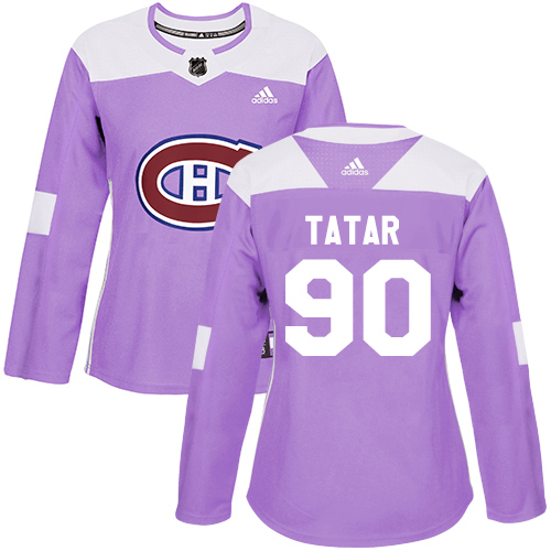 Adidas Montreal Canadiens #90 Tomas Tatar Purple Authentic Fights Cancer Women's Stitched Jersey Womens
