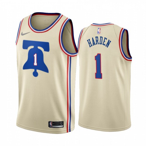 Philadelphia Philadelphia 76ers #1 James Harden Cream Womens Swingman 2020-21 Earned Edition Jersey Womens